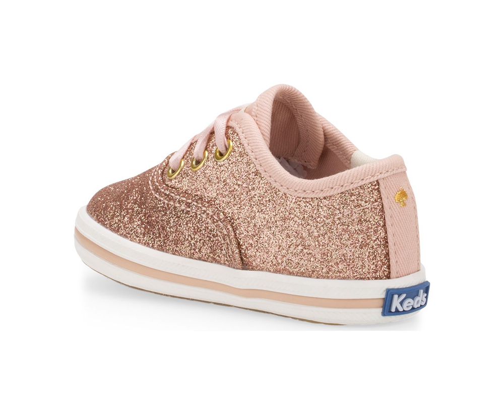 Kids Keds Sneakers - Kate Spade new york Champion Glitter Crib - Rose Gold - 3194-HNUEK